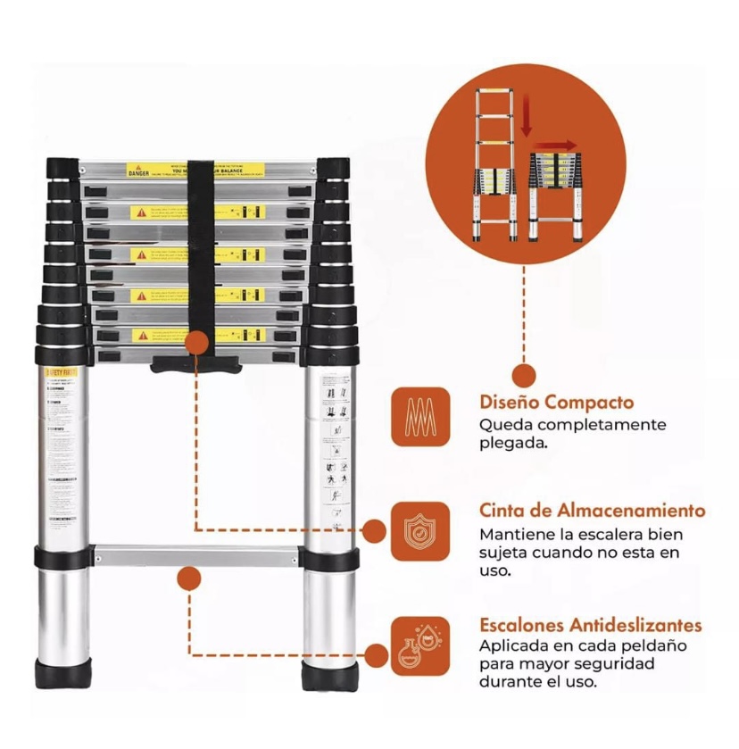 Escalera Telescópica 2 metros - Imagen 2